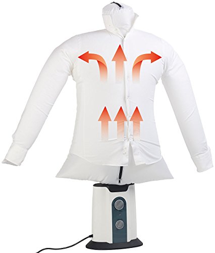 Sichler Haushaltsgeräte Bügelautomat: 2in1-Bügelpuppe, Warmluft-Gebläse und Kleiderständer, Timer, 850 Watt (Bügel Gebläse, Bügelpuppe mit Wärme-Lüfter, Wäscheleine) von Sichler Haushaltsgeräte