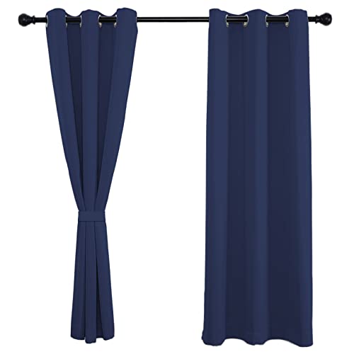 Blickdichter Vorhang 213x132cm(H x B), Lange Gardinen, Sie sind weich, drapiert, elegant für Wohnzimmer Schlafzimmer Tür 1Stück-Blau von Sichtschutz