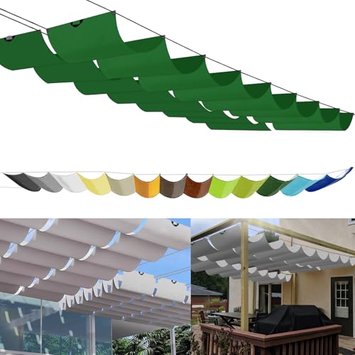 Einziehbares Welle Sonnensegel 0.75x8m, nach Maß Pergola Markise Verstellbar Schattenabdeckung 95% UV-Schutz & reißfest Inkl. Montageseilen für Terrasse Pergola Dunkelgrün Einziehbares Welle Sonnensegel 0.75x8m, nach Maß Pergola Markise Verstellbar Schattenabdeckung 95% UV-Schutz & reißfest Inkl. Montageseilen für Terrasse Pergola Dunkelgrün von Sichtschutz
