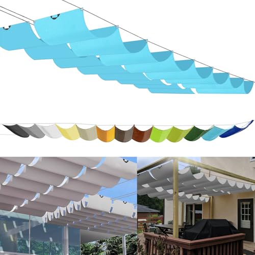 Einziehbares Welle Sonnensegel 0.8x8m, nach Maß Pergola Markise Verstellbar Schattenabdeckung 95% UV-Schutz & reißfest Inkl. Montageseilen für Terrasse Pergola Himmelblau Einziehbares Welle Sonnensegel 0.8x8m, nach Maß Pergola Markise Verstellbar Schattenabdeckung 95% UV-Schutz & reißfest Inkl. Montageseilen für Terrasse Pergola Himmelblau von Sichtschutz