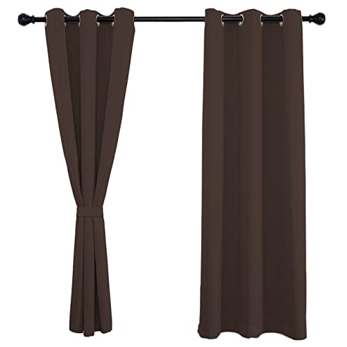 Sichtschutz Curtains Modern 120x180cm(H x B), Vorhang Verdunkelung, Verdunkelnd für Wohnzimmer Schlafzimmer Küche 1Stück-Braun von Sichtschutz