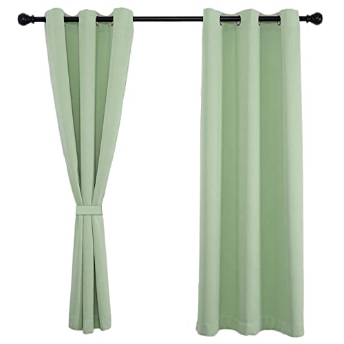 Sichtschutz Curtains Modern 90x120cm(H x B), Ösenschal, Verdunkelnd für Zimmer Küche Babyroom 1Stück-grün von Sichtschutz