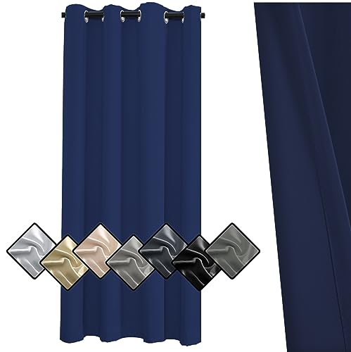 Sichtschutz Thermosvorhang 200x200cm, Ösen Schal Vorhang, Sie sind weich, drapiert, elegant für Wohnzimmer Schlafzimmer Tür,Juwelenblau 1 Stück (HöhexBreite) von Sichtschutz