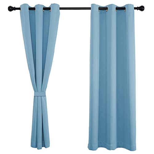 Sichtschutz Vorhang 137x117cm(H x B), Ösenvorhang Blickdicht, Thermisch isoliert, schalldämmend, energieeffizient für Wohnzimmer Schlafzimmer Tür 1Stück-Türkis von Sichtschutz