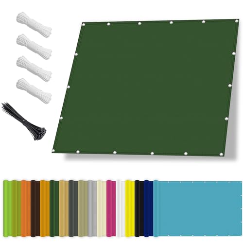 Sonnensegel wasserdicht 1.6x2.8m,Sonnenschutz- und Wetterschutz-Markise, UV-Schutz Schattiernetz mit Ösen und Kordel für Garten und Terrasse- Dunkelgrün von Sichtschutz