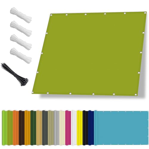 Sonnensegel wasserdicht 1.7x1.7m,Sonnenschutz- und Wetterschutz-Markise, UV-Schutz Schattiernetz mit Ösen und Kordel für Garten und Terrasse- Gelbgrün von Sichtschutz
