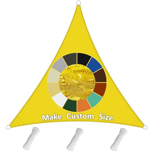 Sun Segel 2x2x2M, Windschutz Schattenspender, 90% Sonnenlicht verhindert, inkl Befestigungsseile für Garten Balkon Terrasse - Fluoreszierendes Gelb von Sichtschutz