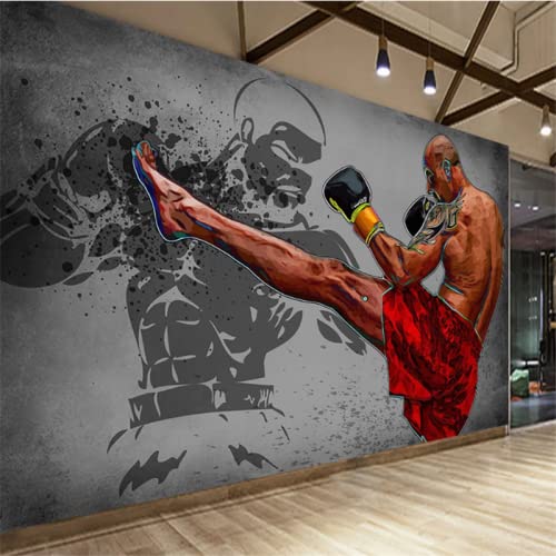 3D Tapete Wandaufkleber Zur Wanddekoration Papierrolle Für Hotels Deko Tapetenrolle Wandtapete 3D Für Wohnzimmer Und Schlafzimmer Maßgeschneiderte Große 3D-Tapete Taekwondo Gym Boxing Martial Arts H von Sichumaria