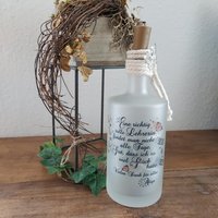 Lichtflasche Leuchtflasche Dekoflasche Dekoration Mit Spruch Freundschaft Abschied Lehrer Lehrerin Schule Danke von SidaSelfmade