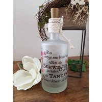 Lichtflasche Leuchtflasche Dekoflasche Dekoration Mit Spruch Schwester Tante Kindheit Familie von SidaSelfmade