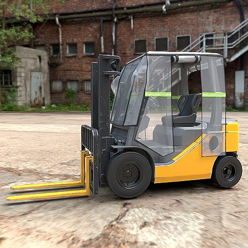 Transparente Abdeckung für Gabelstaplerkabine, universelle Passform, Gabelstaplerabdeckung bis zu 3628 kg, wetterfest, PVC-Schutz, transparente Gabelstaplerkabine mit UV-Schutz, einfache Zugangstüren von Sidasu