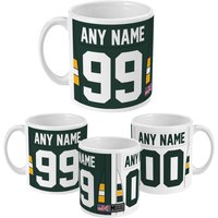 Green Bay Packers 2021 Thema Personalisierte Home Road Jersey 11 Unze Becher von SidelineSport