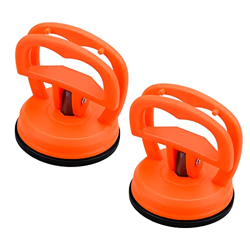 Sidereum 2 Stück Saugheber 5.7 cm Auto Dellen Saugnapf Dent Abzieher Mini Gummisauger Glassauger Saugheber für Computer-Bildschirmen Auto Body Dent Abzieher Ausbau Werkzeug（Orange） von Sidereum