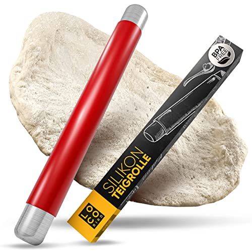 Loco Bird BPA freie Silikon Teigroller - Nudelholz ohne Griffe - Backzubehör für Fondant Roller, Pizza, Kuchen, Nudelteig und Mürbeteig - Küchenhelfer mit Antihaftbeschichtung zum Backen, rot Loco Bird BPA freie Silikon Teigroller - Nudelholz ohne Griffe - Backzubehör für Fondant Roller, Pizza, Kuchen, Nudelteig und Mürbeteig - Küchenhelfer mit Antihaftbeschichtung zum Backen, rot von Sidorenko