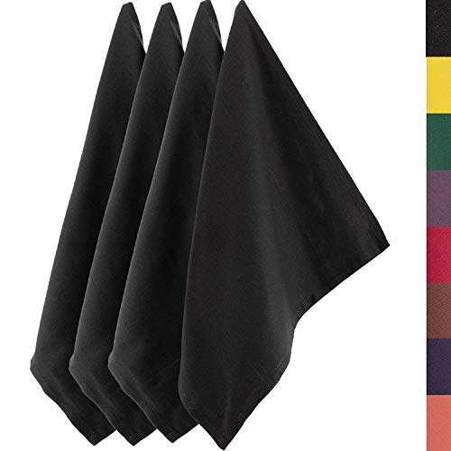 Loco-Bird Geschirrtücher Baumwolle 4er Set schwarz - Küchentücher saugstark 50x70cm - Geschirrtuch zum abtrocknen - Geschirrhandtücher, Küchenhandtücher, Trockentücher Küche, Küchentuch, Spültücher von Sidorenko