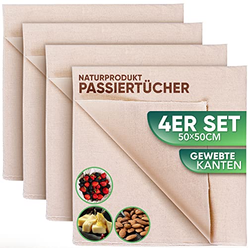 Loco Bird Passiertuch 50x50cm - 4 Stück 100% Baumwolltuch - ungebleichtes Käsetuch, Feines Mulltuch und Mulltücher Dichtegrad 100, Waschbares Leinentuch, Cheesecloth und Seihtuch mit vernähten Kanten Loco Bird Passiertuch 50x50cm - 4 Stück 100% Baumwolltuch - ungebleichtes Käsetuch, Feines Mulltuch und Mulltücher Dichtegrad 100, Waschbares Leinentuch, Cheesecloth und Seihtuch mit vernähten Kanten von Sidorenko
