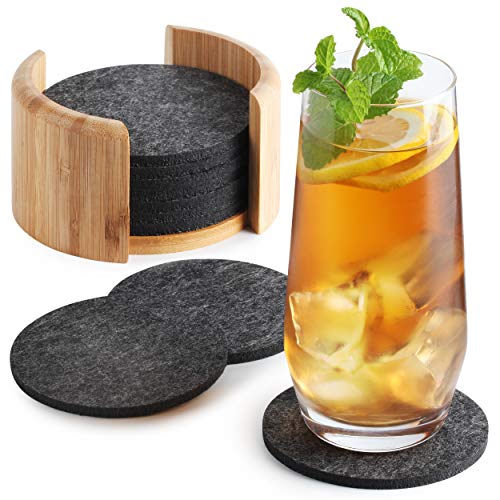 Sidorenko Untersetzer Gläser 10 Stück - runde Filzuntersetzer in Dunkelgrau – Glasuntersetzer Ink. Box – Tisch Untersetzer-Set – Getränkeuntersetzer – Coasters für stilvolle Dekoration Sidorenko Untersetzer Gläser 10 Stück - runde Filzuntersetzer in Dunkelgrau – Glasuntersetzer Ink. Box – Tisch Untersetzer-Set – Getränkeuntersetzer – Coasters für stilvolle Dekoration von Sidorenko