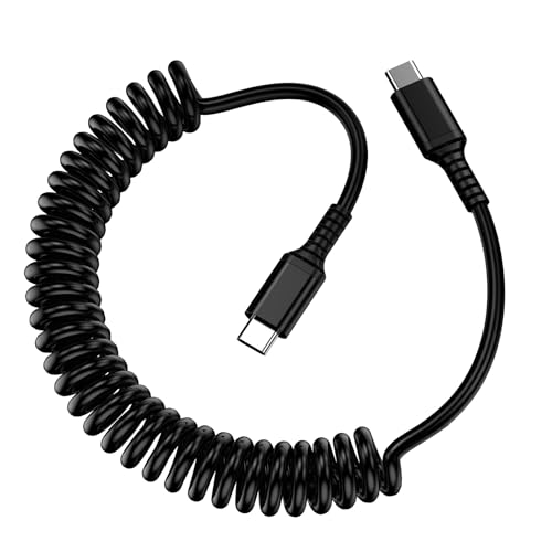 USBC auf USB C Spiralkabel,1.8M Typ C Handy Ladekabel Schnelllade,Android Auto USB C Feder Datenkabel für Samsung Galaxy A16 A15 A55 A54 S25 S24 Ultra S23+ S22 S21 S20 Z Flip 6,iPhone 16 Pro Max,Pixel von Sidpro