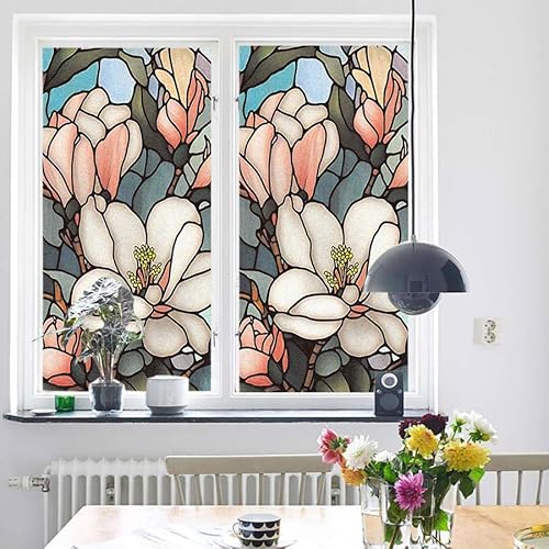 Fensterfolie, Sichtschutz, Rosa, Beige, Blumen, Milchglasfolie, blendfrei, Sichtschutzfolie für Glasfenster, Buntglas, Sichtschutz, Fensterfolie, Verdunkelung, Fensterfolie, Sichtschutz, 45 x 100 cm von Siebe