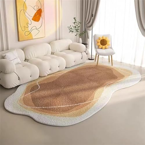 Siebe Teppich 60X90Cm Braun Weiß Teppiche Schlafzimmer,Teppich Waschbarer Weiche,Teppiche Bequeme ​Für Wohnkultur,Teppiche Dekorative,rutschfeste von Siebe