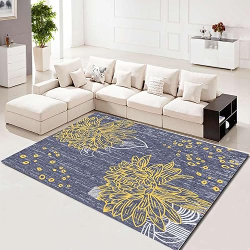 Siebe Teppich 60X90Cm Gelbe Blume Teppiche Schlafzimmer,Teppich Waschbarer Weiche,Teppiche Bequeme ​Für Wohnkultur,Teppiche Dekorative,rutschfeste von Siebe