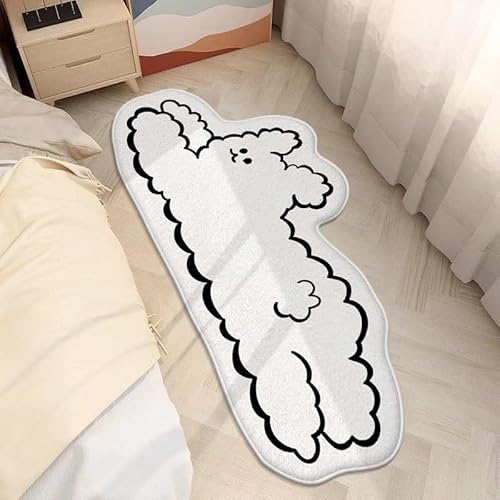 Siebe Teppich 60X90Cm Weißer Hund Teppiche Schlafzimmer,Teppich Waschbarer Weiche,Teppiche Bequeme ​Für Wohnkultur,Teppiche Dekorative,rutschfeste von Siebe