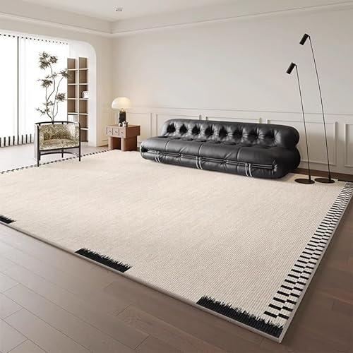 Siebe Teppich Schlafzimmer 60X160Cm Schwarze Linien Moderne Flauschige Teppich,Schlafzimmer Wohnzimmer,rutschfeste Teppiche,Waschbarer,Groß Weiche Teppich,Teppich Schlafzimmer von Siebe