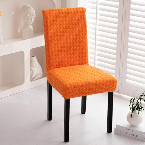Stuhlhusse Minimalistisches Orange Langlebig Stuhlhussen,Esszimmer Bankett Dekostuhlüberzug,Universal Stretch Abnehmbare Stuhlbezug,Restaurant Dekor(6Er Set) von Siebe