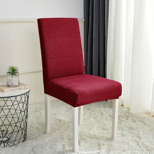 Stuhlhussen Rotwein Stuhl Abdeckungen Stretch Hohen Zurück, Abnehmbaren Stuhl Schutz Für Bankett, Küche,Stuhlhussen Für(4Er Set) von Siebe