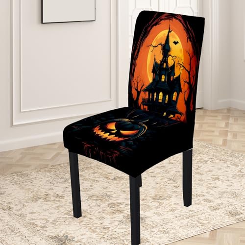 Stuhlhussen Schwarz Orange Home Stuhlhussen,Stretch Abnehmbare Stuhlbezug,Universal Stretch,Hussen Für Stühle Moderne Stuhlhussen Schwarz Orange Home Stuhlhussen,Stretch Abnehmbare Stuhlbezug,Universal Stretch,Hussen Für Stühle Moderne von Siebe