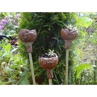 Pflanzschale Mini, Braun-Weiß, Hauswurzschale von Siebenzahlkeramik