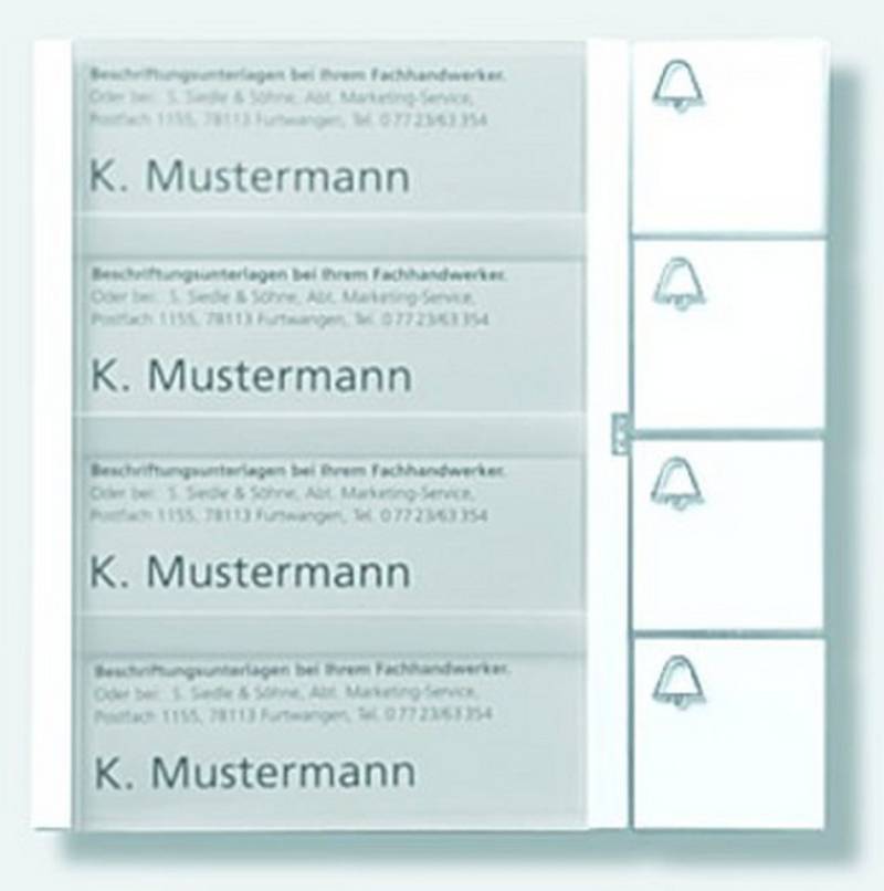 Siedle Gegensprechanlage, Klingelmodul Bus-System 4RT weiß 99 x 99 x 27 mm von Siedle