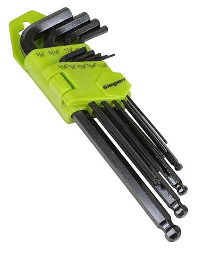 Siegen s01098 Sechskant-Kugelkopf Stiftschlüssel Set 9pc lang Imperial von Sealey