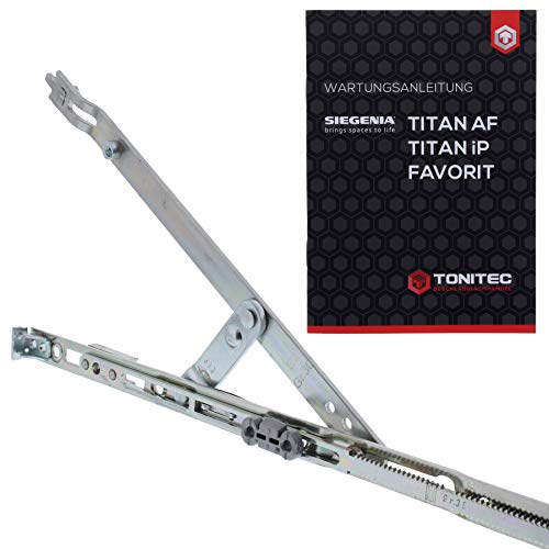 SI Siegenia Fenster Schere 7 TS silber 283431 + ToniTec Wartungsanleitung für TITAN AF, TITAL IP, FAVORIT Fensterbeschläge (290-570mm) von SIEGENIA