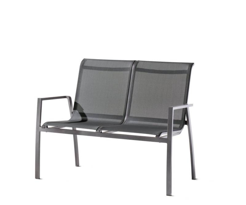 Sieger Gartenmöbel Gartenlounge-Bank in Silbergrau - 65,5x92,5x115,5 (BxHxT) von Sieger Gartenmöbel