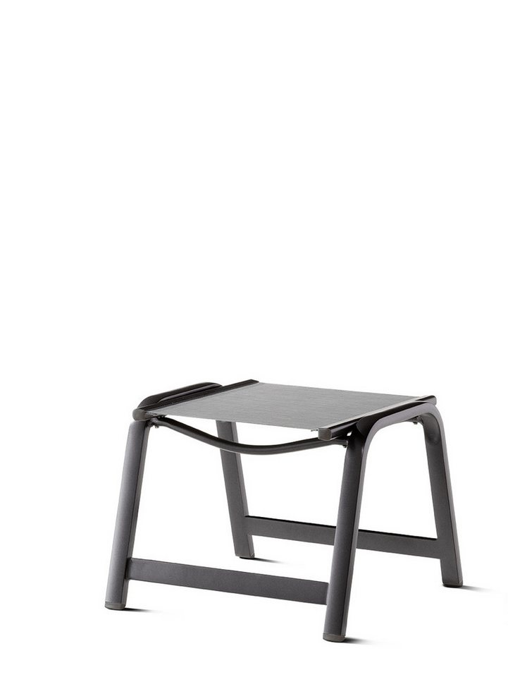 Sieger Gartenmöbel Hocker in Hellgrau, Kunstfasergewebe - 56x44x57cm (BxHxT) von Sieger Gartenmöbel