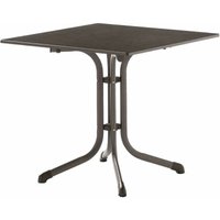 Sieger - 3130-55 Boulevard-Klapptisch vivodur, 80x80 cm, eisengrau Stahlgestell eisengrau / vivodur-Tischplatte Schieferoptik anthrazit von Sieger