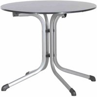 Sieger - 3135-50 Boulevard-Klapptisch vivodur, ø 85 cm graphit Stahlgestell graphit / vivodur-Tischplatte Schieferoptik anthrazit von Sieger