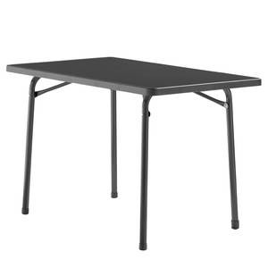 home24 Gartentisch Mecalit IV Tischplatte: Kunststoff Gestell: Stahl, pulverbeschichtet 115 x 70 cm Schwarz/Grau von home24