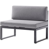 Sieger Adelaide Loungesofa 1,5-Sitzer Aluminium Eisengrau/Hellgrau von Sieger