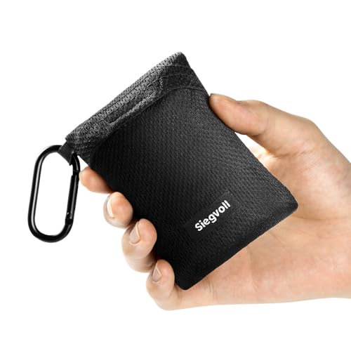Siegvoll Picknickdecke klein mit praktischem Karabiner, Ultraleicht, ultradünne tragbare Stranddecke, Outdoor Decke für Picknick, Strand, Camping und Wandern (Schwarz, 2-3 Personen) von Siegvoll