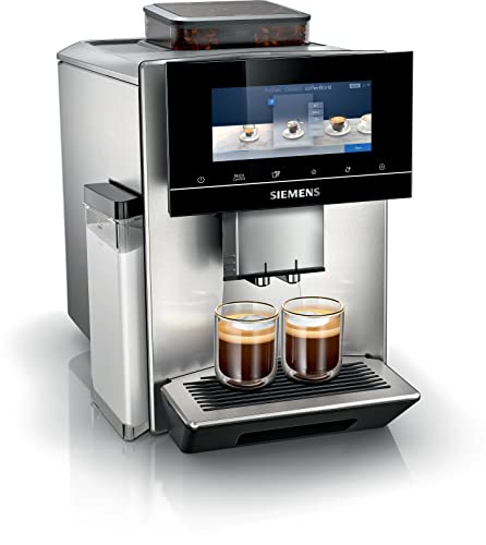 SIEMENS EQ900, vollautomatische Kaffeemaschine mit Mühle, BaristaMode, eGrinder, beanIdent System, 6.8" iSelect Display, Home Connect App, Edelstahl, TQ905R03 von Siemens