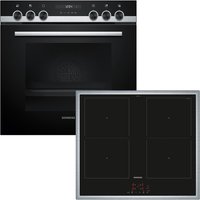 SIEMENS Induktions Herd-Set "HE517BBS4", mit Backwagen, Backwagen mit ausziehbarer Tür für bequemes Kochen & Backen von Siemens