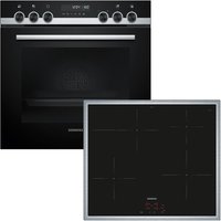 SIEMENS Induktions Herd-Set "HE578BBS4", mit Backwagen, Backwagen mit ausziehbarer Tür für bequemes Kochen & Backen von Siemens