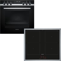 SIEMENS Induktions Herd-Set "HE578BBS4", mit Backwagen, Backwagen mit ausziehbarer Tür für bequemes Kochen & Backen von Siemens