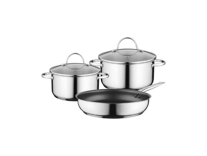SIEMENS Geschirr-Set Siemens Topf-Set HZ9SE030, (3-teilig), Edelstahl, silberfarben von Siemens