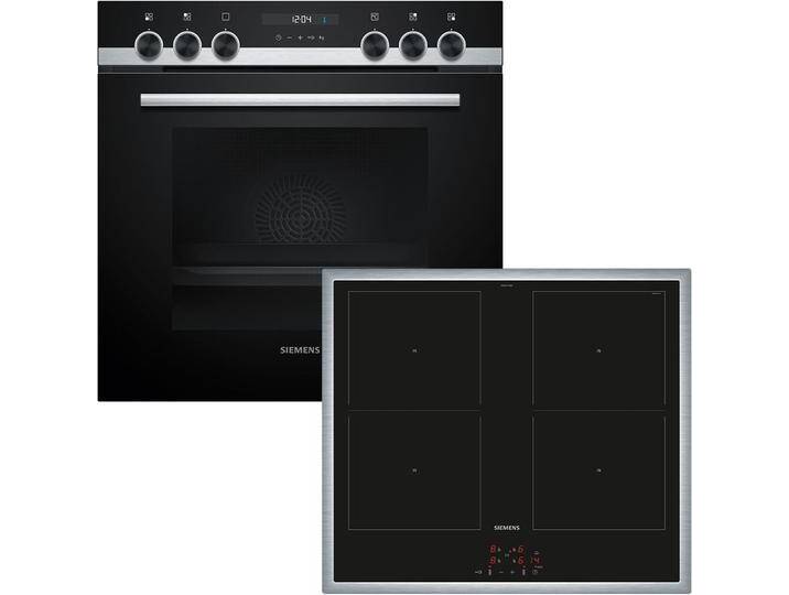 SIEMENS Induktions Herd-Set EQ522DB1ZM , A+ (A+++-D), silber (eh19), Herdsets, Backwagen mit ausziehbarer Tür für bequemes Kochen & Backen von Siemens