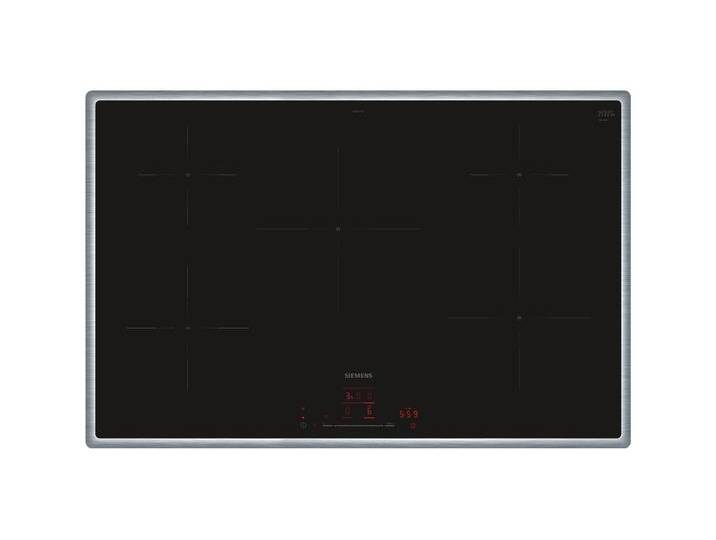 SIEMENS Induktions-Kochfeld iQ100 EH845HVB1E, schwarz, mit integrierter Dunstabzugshaube, 5 Kochzonen, TouchSlider von Siemens