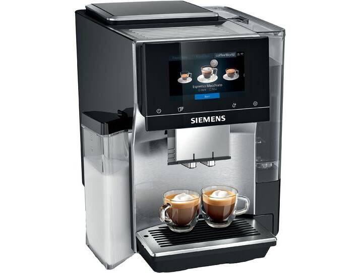 SIEMENS Kaffeevollautomat EQ700 integral TQ717D03, Cold Brew, intuitives 5 TFT-Display, App , grau (edelstahl), B:35,2cm H:38cm T:46,7cm, Kaffeevollautomaten, aromaSelect, 30 Favoriten, autom. Dampfreinigung, edelstahl, Topseller von Siemens