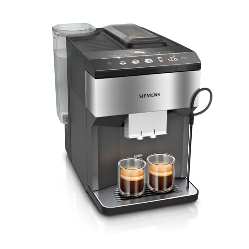 Siemens, vollautomatische Kaffeemaschine, EQ500, Home Connect, AromaDouble Shot, AutoMilk Clean, CeramDrive, KaffeeeSelect Display, oneTouch DoubleCup, Edelstahl/schwarz, TP516RX3 von Siemens